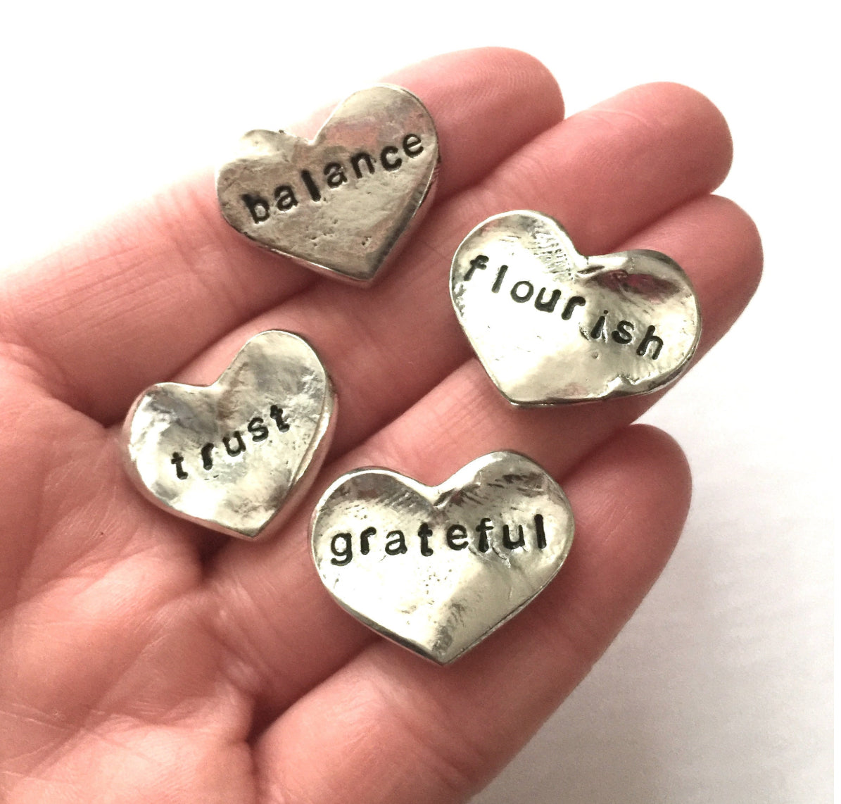 Custom Word Pewter Heart Talisman
