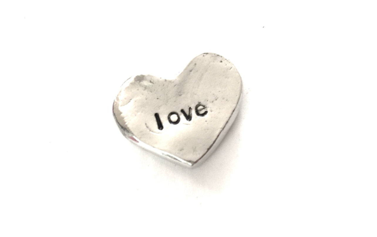 Custom Word Pewter Heart Talisman