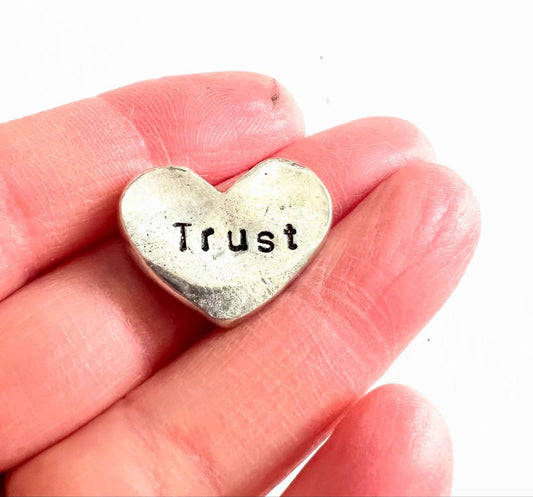 Custom Word Pewter Heart Talisman